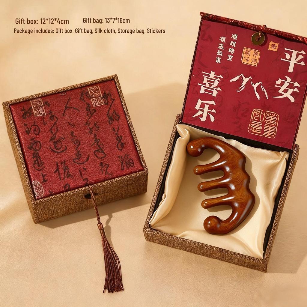 2026 Year of the Horse Chinese Sandalwood Comb Gift Box for Clients & Foreigners