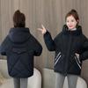 Novo inverno feminino parka gola alta casaco com capuz solto quente engrossar casaco de algodão para baixo jaqueta casual feminina casaco básico