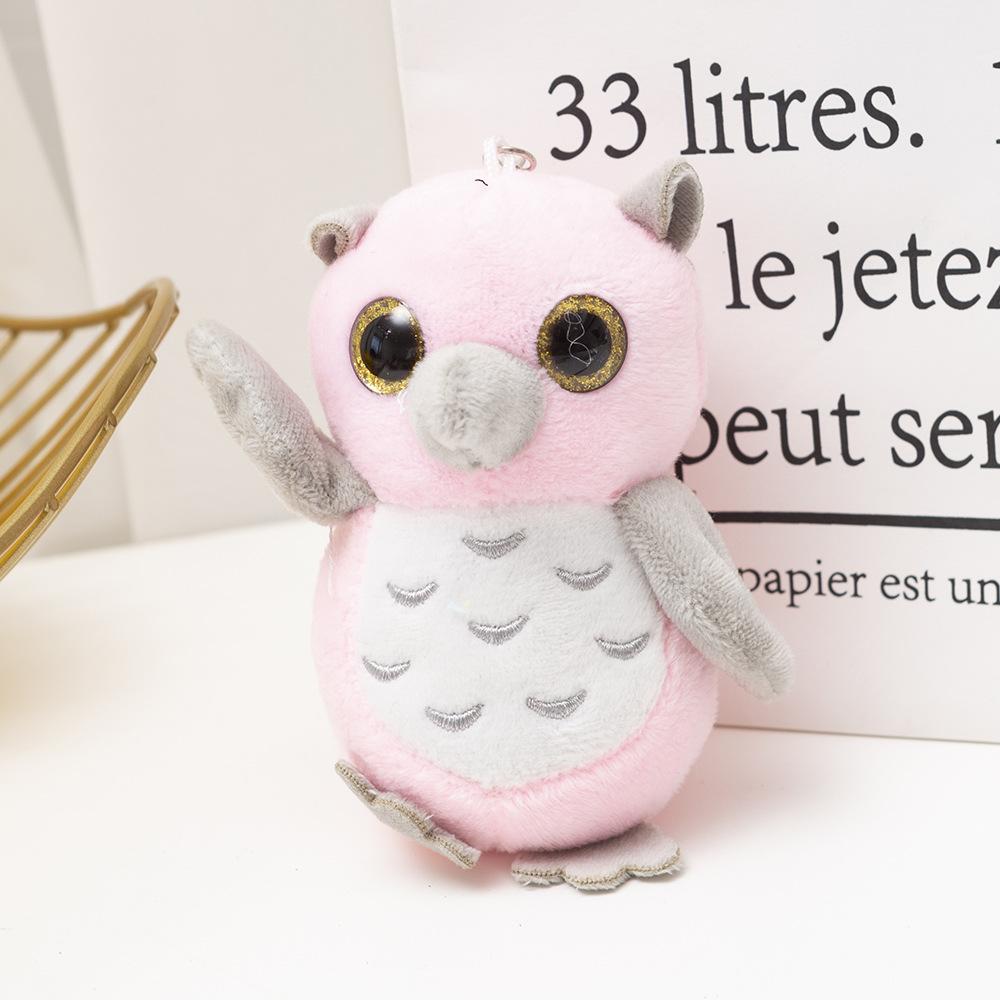 13Cm Cartoon Cute 4 Big Eyed Owl Simulation Plush Toy Keychain Soft Filled Animal Charm Backpack Decoration Toy