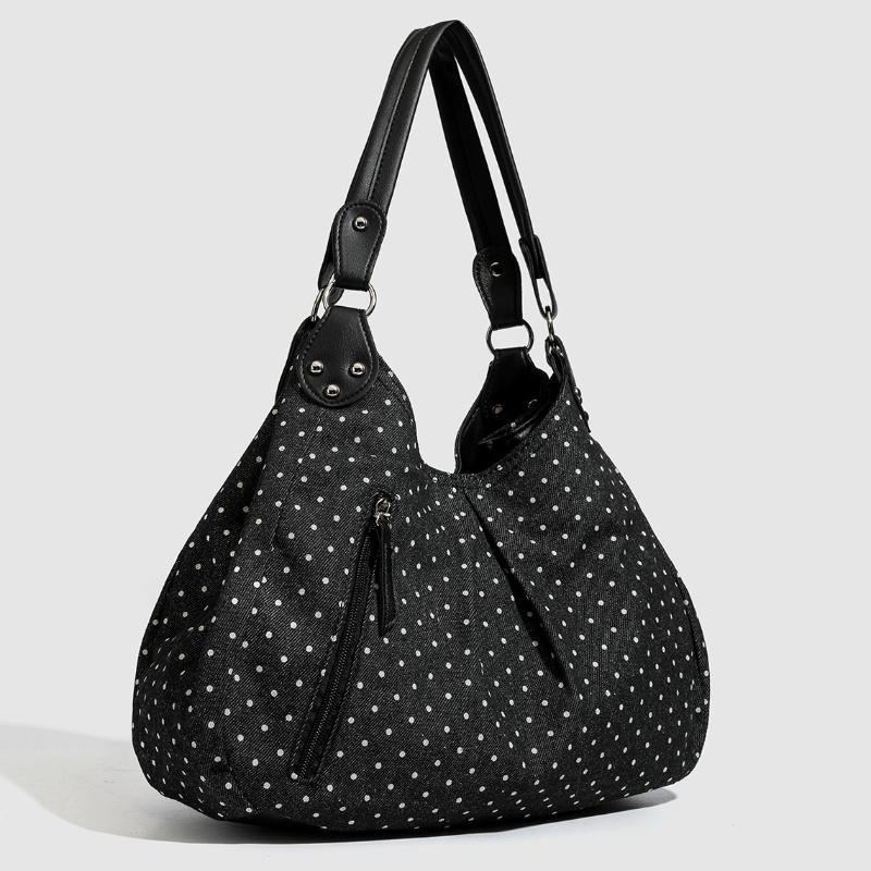 Fashiable Vintage Messenger Bags New Polka Dot Handbag Korean-style Large-capacity Tote Bags Versatile Comfortable Casual Bags