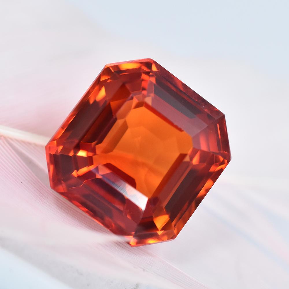 Certified Orange Sapphire 18 Ct Natural Square Cut Rare Ring Size Loose Gemstone
