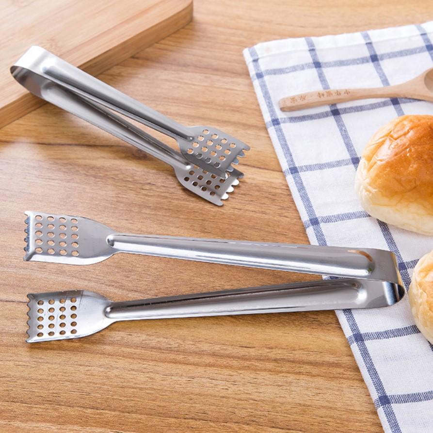 Stainless Steel Square-Head Food Clips for Barbecue, Hot Pot, and Bread