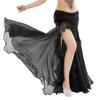 Professional Belly Dance Skirt with Elegant Wavy Hem and Single Slit for Flexible Stage Movement and Safety