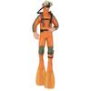 Fish Tank Diver Ornament Floating Simulation Swimming Posture Frogman Aquarium Landscaping Decoration Orange