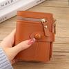 Compact Slim Wallet for Women Featuring Multiple Card Slots, a Zipper, And Button Closure