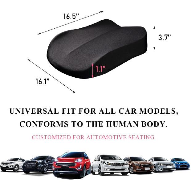 Car Seat Cushion, Comfort Memory Foam Car Cushion, Non-Slip Auto Booster Seat Cushion For Improve Driving Vision, Suitable For Vehicles Trucks SUVs