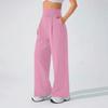 Women's High Waisted Yoga Pants with Pockets - Flowy Straight Leg Casual Pants for Outdoor Running and Hiking