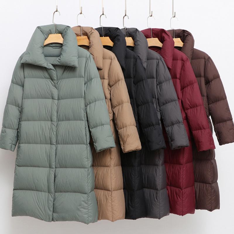 Autumn and winter medium and thick down jackets for women's medium and long over-the-knee loose large-size bread jackets to keep warm