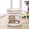 Nuovo gatto Peach e Goma Tazza smaltata Caffè Tazza da tè simpatico animale Colazione Dessert Tazza di acqua di latte regalo di coppia