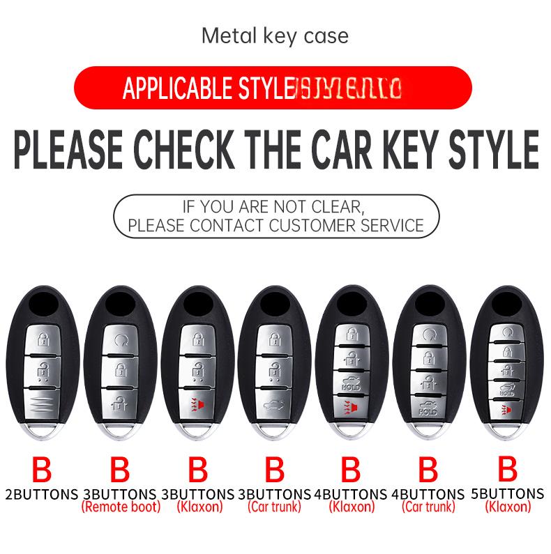 2 3 4 5 Botton Carbon Fiber Car Key Cover Case Shell for Nissan Qashqai Juke J10 J11 X-Trail T32 T31 Kicks Tiida Pathfinder Note