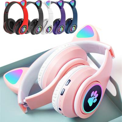 Nette Katze Bluetooth Kopfhörer Drahtlose Headset Faltbare Hifi Musik Stereo Noise Cancel Kopfhörer Tf-karte Für Kinder Mädchen Geschenke