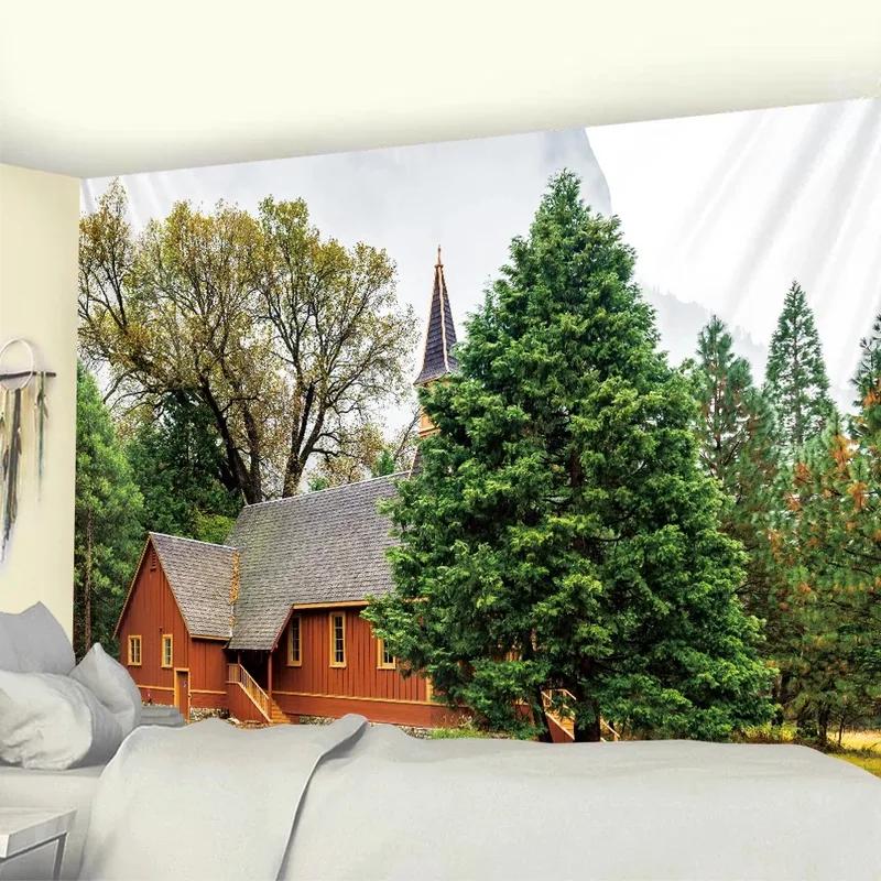 Living Room Bedroom Tapestry Dream Scene Forest Castle Pattern Fashion Home Decoration Tapestry