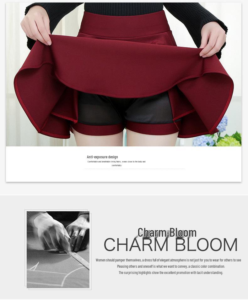 2022 Spring/Summer Women's High-Waisted A-Line Skirt, Anti-Exposure, Plus Size, with Pockets