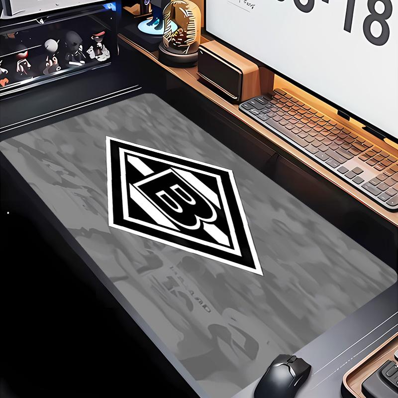 Borussia Mönchengladbach Logo Thema Premium Rutschfestes Mauspade mit Genähten Kanten, Strapazierfähiges Gummi-Material, für Schreibtisch & Gaming Tolle Geschenke