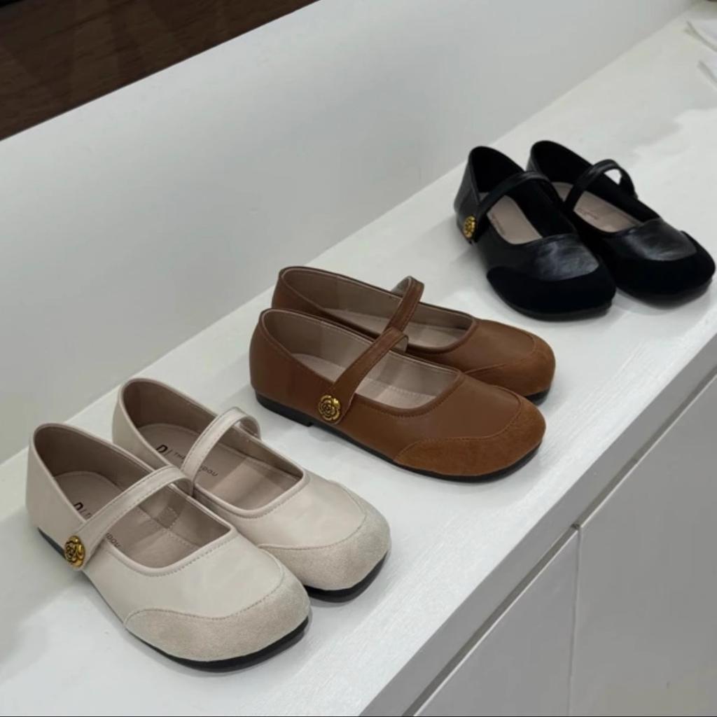 Camellia Small Shoes, New Soft Sole, Mango Head, Versatile Summer Women's Shoes, Beanie Shoes, Round Toe, Slimming Mary Jane Shoes