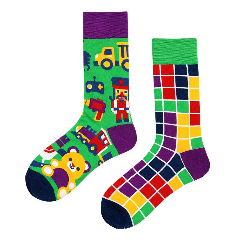 Mandarin Duck Men's and Women's Socks Original AB Trendy Socks Medium High Tube Socks Flower Fruit Animal Cartoon Cotton Socks