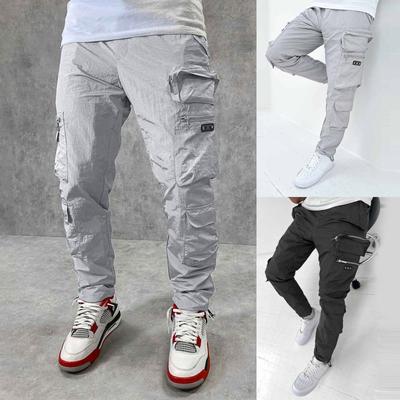 Mens Cargo Pants Cotton Sweatpants Fashion Joggers Sports Long Pants Trousers Baggy Pockets Trousers