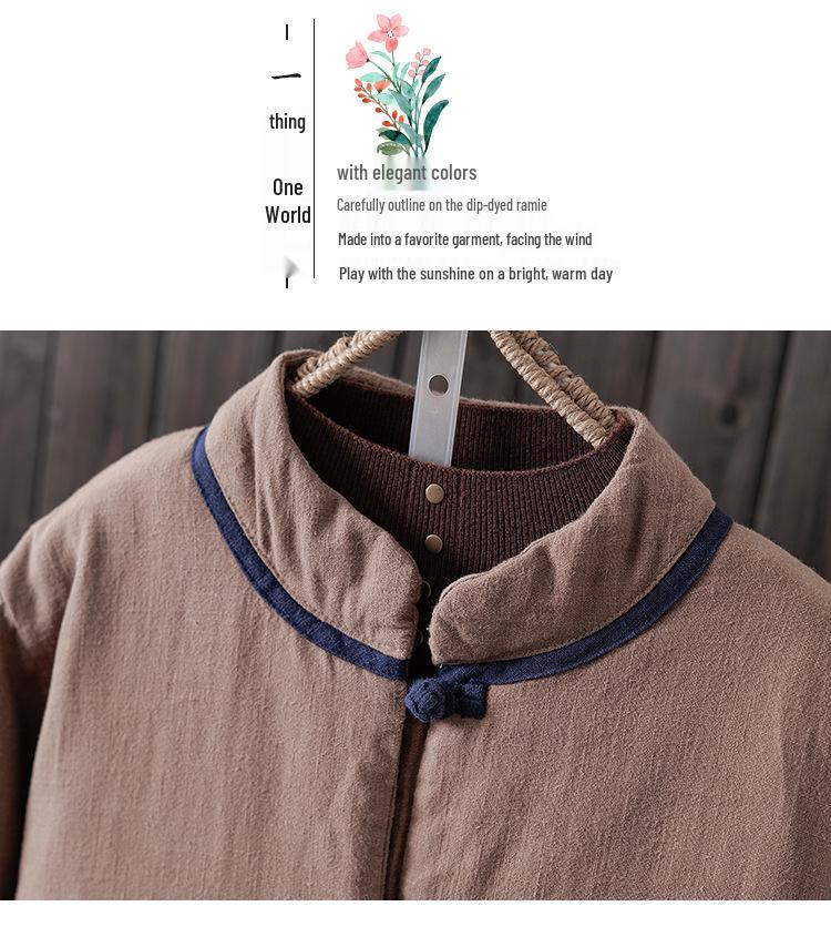Women's Retro Mid-Length Cotton Jacket - Thick, Warm, Loose-Fit Winter Coat for 2026