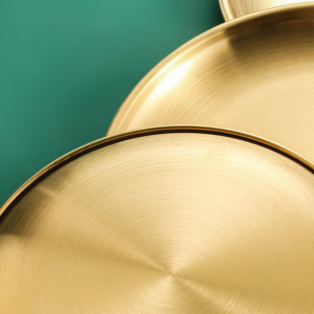 Set of 4 Elegant Meal Dish Set 304Stainless Steel Serving Plates Dinner Plate Suitable for Entertaining and Daily Use