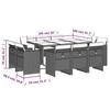 VidaXL 11-Piece Garden Dining Set with Cushions, Table and Folding Back Chairs, Outdoor Patio Furniture 3210667