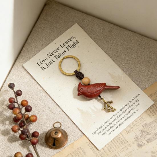 Song of Nature Bird Keychain for Peace And Courage Natural Gemstone Bird Charm for Keys Backpack Car Lucky Gifts for Men Women