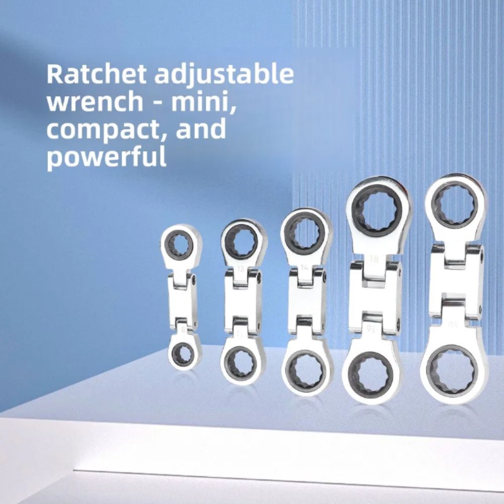 Ratcheting Mechanism Flex-Head Ratcheting Wrench Flex-Head Design Stubby Wrenches Set  DIY Projects
