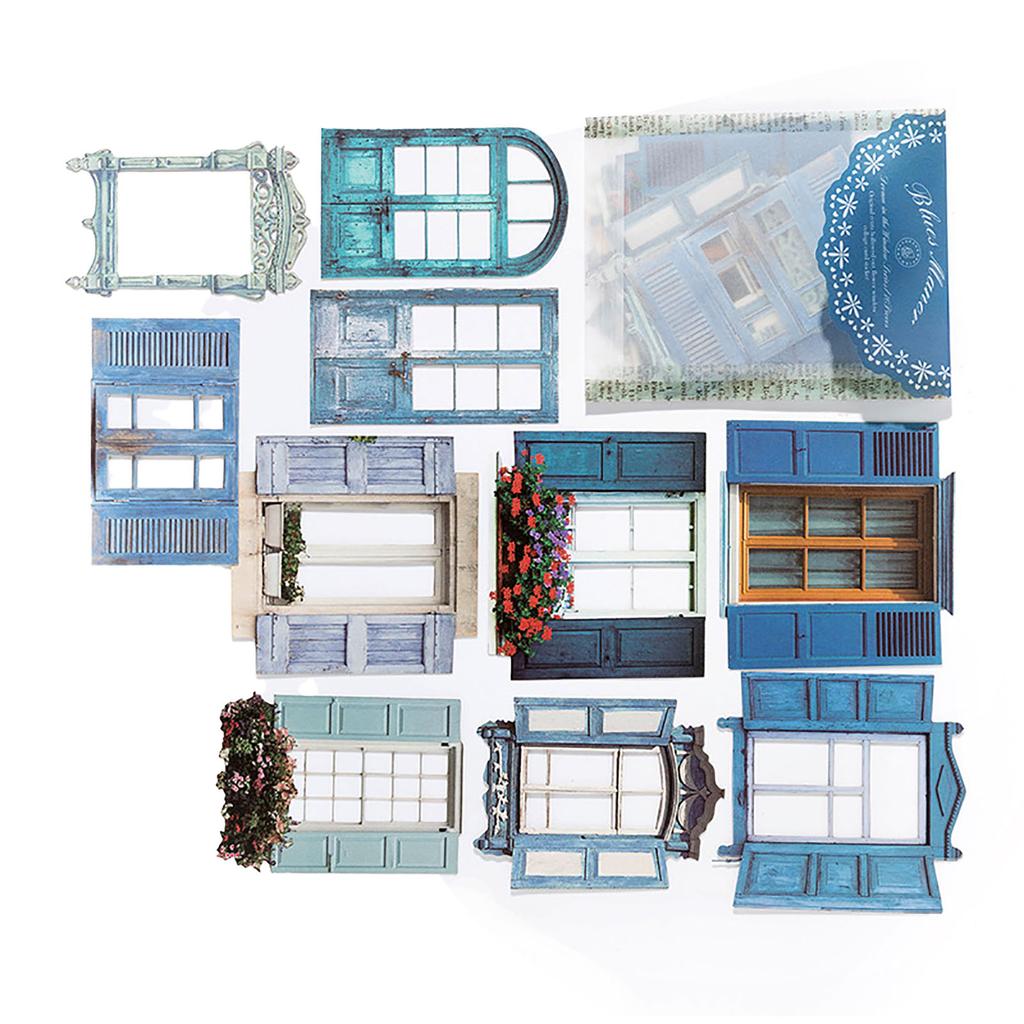 10Pcs Window Frame Stickers Hollow Out Multifunction Decorative Window Frame Collage Card Stickers