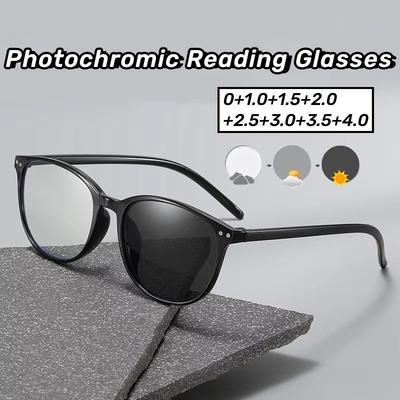 Occhiali Fotocromatici Retro Unisex Uomo Donna Vintage Trendy Decolorazione Occhiali da Lettura Moda Vintage Occhiali per Lontano