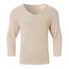V-Ausschnitt Langarm Locker Vintage Einfarbig Herren S T-Shirt