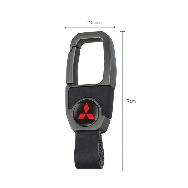 Genuine Leather Car Key Holder Keychain With Metal Buckle for Mitsubishi Lancer 9 ASX L200 Colt Outlander Pajero Eclipse EVO