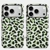Niche personalized contrasting color leopard print magnetic mobile phone case iPhone15 two-in-one film case Apple 17 anti-drop hard case