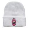Autumn and winter trendy cartoon knitted hats for men and women, Labubu labu Embroidered knitted hat, warm hat