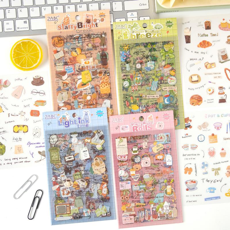6Pcs Love Letter Planner Stickers - Cute Pet Waterproof  Stickers For Diy Crafts,Journal,Scrapbook, Water Bottles,Laptops