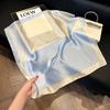 71Cm silk scarf square scarf high sense Korean fashion versatile professional simulation silk small scarf retro printed silk scarf women