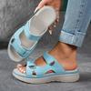 2026 New Summer Women's Wedge Sandals Fashionable Non-Slip Beach Sandals Lightweight Casual Thick Sole Plus Size Shoes