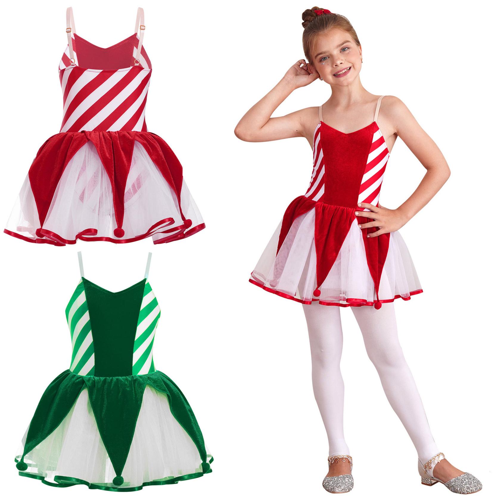 

Рождество, Новый год, карнавальное праздничное платье, детское рождественское праздничное сценическое платье эльфа, танцевальная одежда для выступлений, платье принцессы с камзолом для девочек