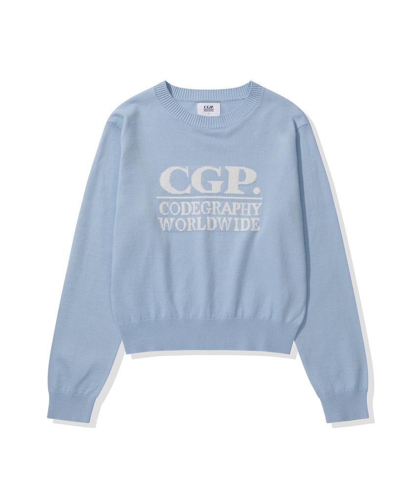 CGP (Women) Square Logo Knit - Sky Blue