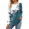 Women's Fashion Floral, Falling Leaves Dresses Autumn Casual Tops Long Sleeve Shirt Loose Pullover