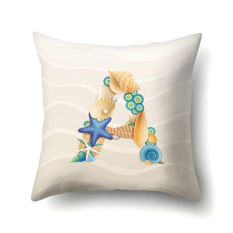 

Полиэстеровая наволочка Декорация Предмет домашнего обихода 26 английских букв Принт Наволочка Автомобильная поясничная подушка Прикроватный коврик No pillow core