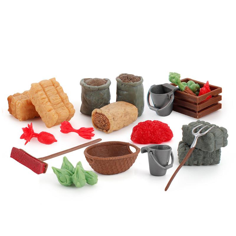 Simulation Baumstruktur Stapel Bauernhofwerkzeuge Gemüse Obst Karren Modell Ornament Für Pädagogisches Spiel Und Kreative Dekoration