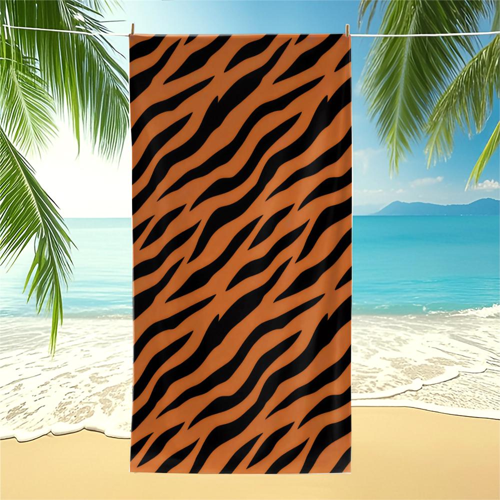 Klassiek Dierenhuid Print Strandlaken Zwembadlaken Kampeertowel Badhanddoek Deken Sneldrogend Wild Buiten Vakantie Handdoek