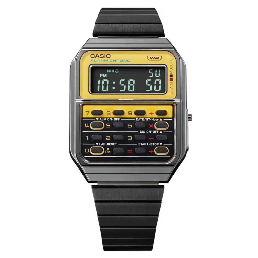 Casio Watch Black CA-500WEGG-9BEF Strap, Black///White, Standard, Strap.