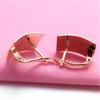 Exquisite Pure Russian 585 Purple Gold Gypsy Square Glossy Laser Color Gold Fashionable Rose Gold-Plated Ear Buckles