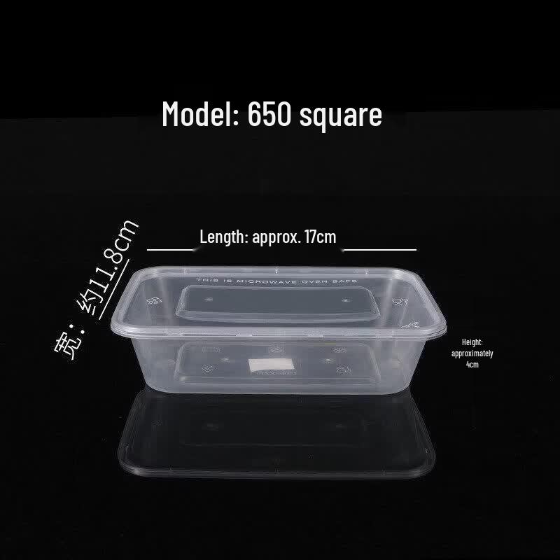 

Tian Yajing 650ML Disposable Rectangular Food Containers with Lids, 40 Count
