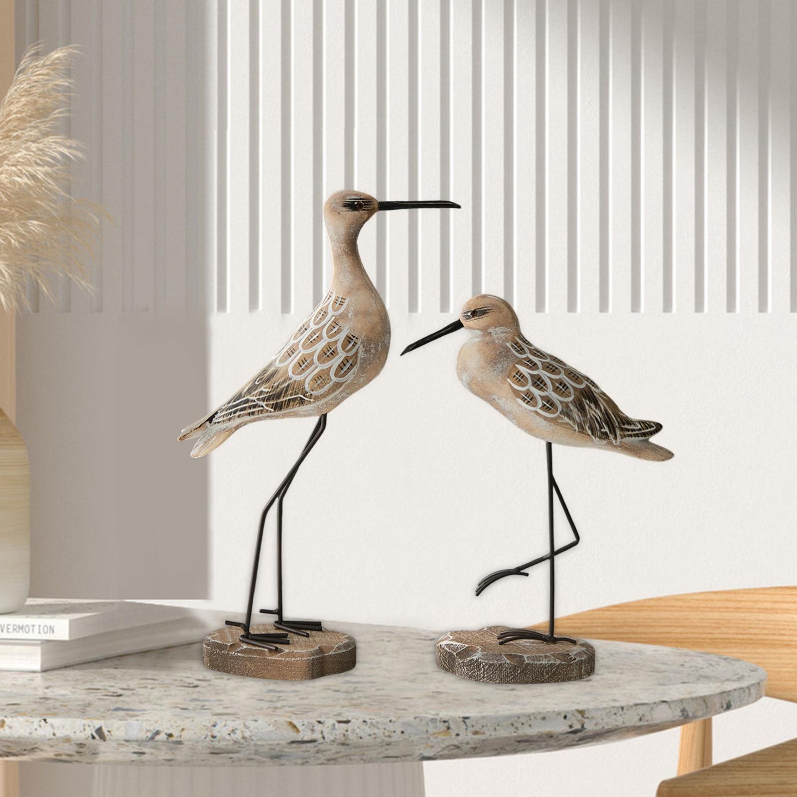 

2x Vintage Bird Statue Car Nautical Decorations Creative Sea Animal Figurine коричневый