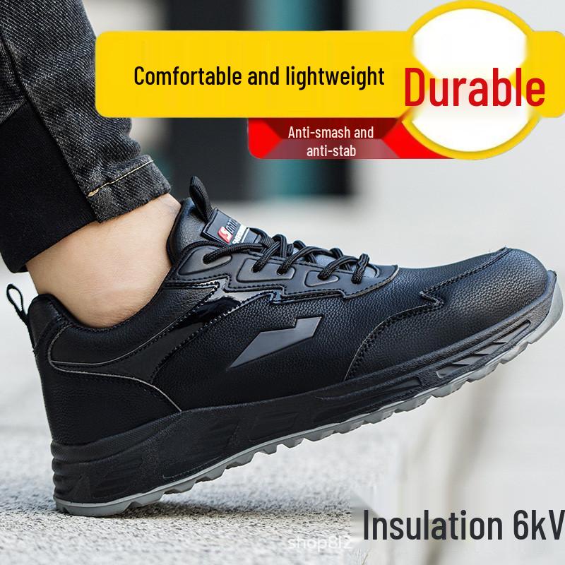 Men's Summer Steel Toe Work Shoes – Breathable, Anti-smash, Anti-puncture, Insulated Safety Footwear for Construction.