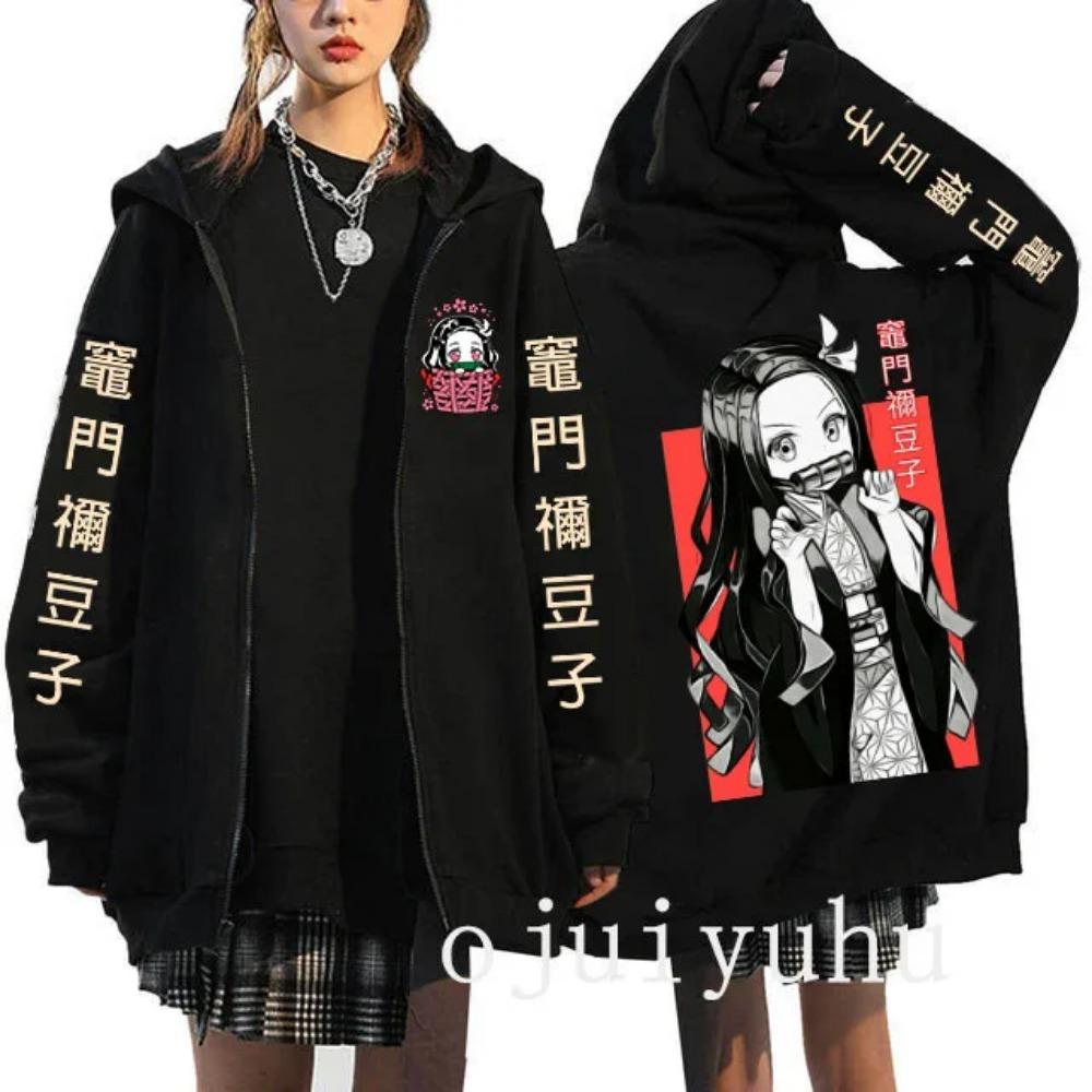 Anime Devil Killer Zipper Jacket Sports Shirt Y2k Casual Fashion Zipper Hoodie Cartoon Street Wear XXXL