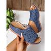 Summer New Wedge Slippers Women's 2025 Plus Size Platform Cutout Sandals