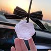 Premium Camellia Car Fragrance Pendant with High-End Feel, Rearview Mirror Car Hanging Ornament, Aroma Diffuser Stone Decoration for Car Interior