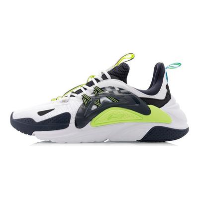 Li Ning Spark Atmungsaktiv und Leicht Niedrig geschnittene Sport-Freizeitschuhe Herren Weiß Blau Schwarz AGLQ057-1